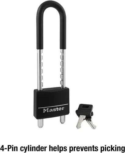 Miniatura 6 de Master Lock - 527D candado cubierto, grillete de 2 pulgadas y 6 pulgadas, negro, 527D