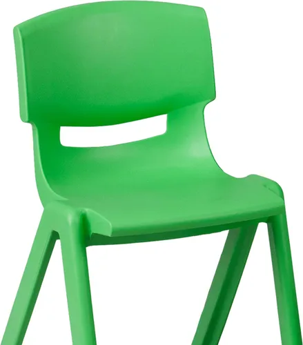 Miniatura 5 de BizChair Juego de mesa de actividades de plástico verde de 23.625 pulgadas de ancho x 47.25 pulgadas de largo, 6 sillas