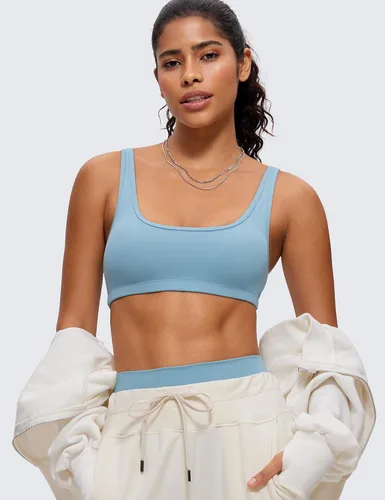 Miniatura 54 de CRZ YOGA Butterluxe - Mini brasier para mujer, cuello redondo, de bajo impacto, inalámbrico, deportivo, yoga, acolchado, para entrenamiento