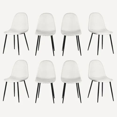 Homy Casa Juego de 4 sillas de comedor, sillas de estilo moderno de mediados de siglo, sillas laterales sin brazos para cocina, comedor, sala de