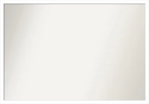 Miniatura 460 de Amanti Art Espejo de baño blanco para sobre el fregadero, 32 x 45 pulgadas, espejo de tocador rectangular blanco esbelto, marco de madera moderno
