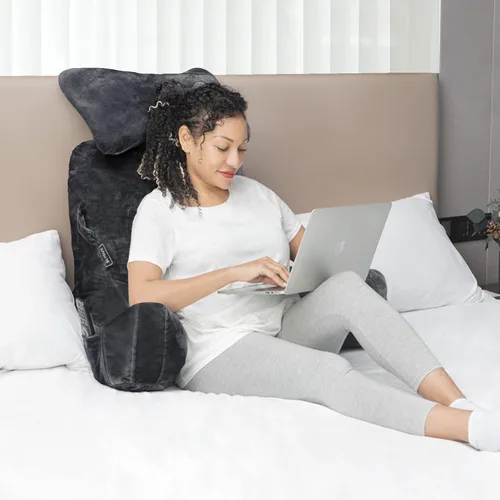 Miniatura 6 de SLIGUY Almohada de Lectura - Almohada de Descanso para Cama con Rollo de Cuello Desmontable y Brazo de Soporte Más Alto para Sentarse en la Cama