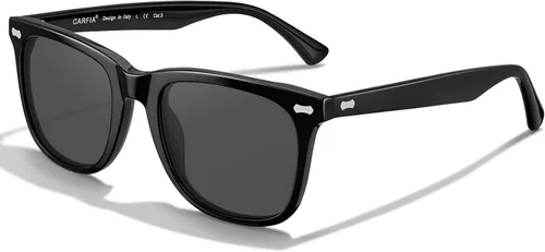 Miniatura 12 de CARFIA Lentes de sol polarizados cuadrados para hombre, protección UV400, acetato retro, hechos a mano, hechos a mano