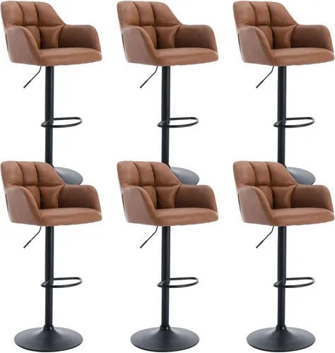 Miniatura 35 de ROCITY Juego de 2 taburetes de bar de terciopelo con respaldo, silla de bar beige para isla de cocina, taburetes de bar modernos con patas de metal