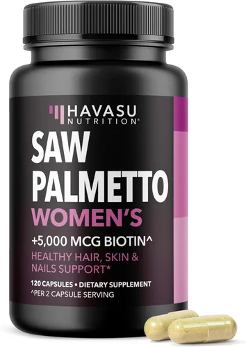 Miniatura 10 de Palma Enana Americana para Mujeres con Biotina 5000mcg - Potente Bloqueador de DHT para Apoyar la Salud del Cabello, la Piel y las Uñas - 60