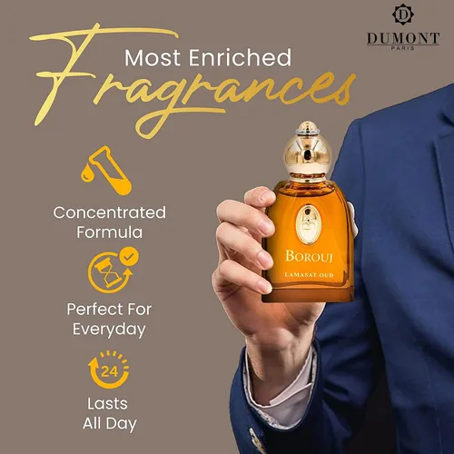 Miniatura 7 de Dumont BOROUJ LAMASAT OUD - Tamaño de viaje de 2.9 fl oz - Perfume unisex de inspiración árabe para hombres y mujeres - Fragancia almizclada