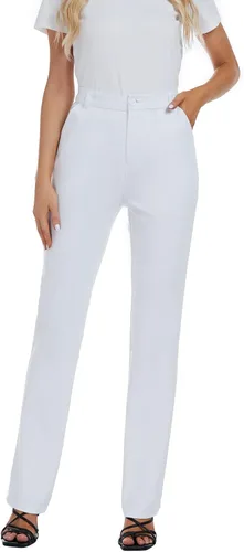 Miniatura 3 de Pantalones de trabajo elásticos de pierna recta para mujer, pantalones de vestir informales con bolsillos para negocios y oficina
