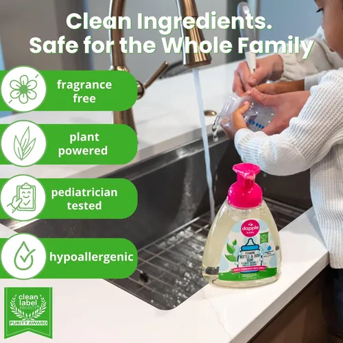 Miniatura 5 de Dapple Jabón de Vajilla Espumoso, Hipoalergénico para Piel Sensible, a Base de Plantas, Sin Perfume 13 Onzas Líquidas (Paquete de 1)