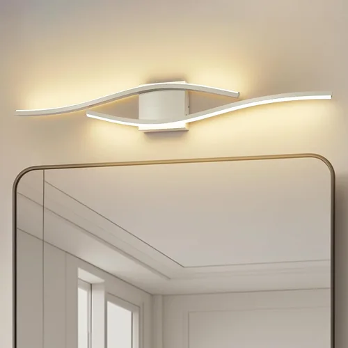 Miniatura 11 de Joossnwell Lámpara de tocador de baño, moderna lámpara de baño sobre espejo de 31.5 pulgadas, barra de luz negra regulable 5CCT, luces LED de Negro