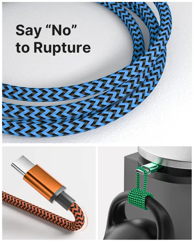 Miniatura 2 de Aioneus Cable USB A a USB C, paquete de 3 unidades de 3 pies, cable de carga USB C trenzado duradero de carga rápida, cable de carga tipo C