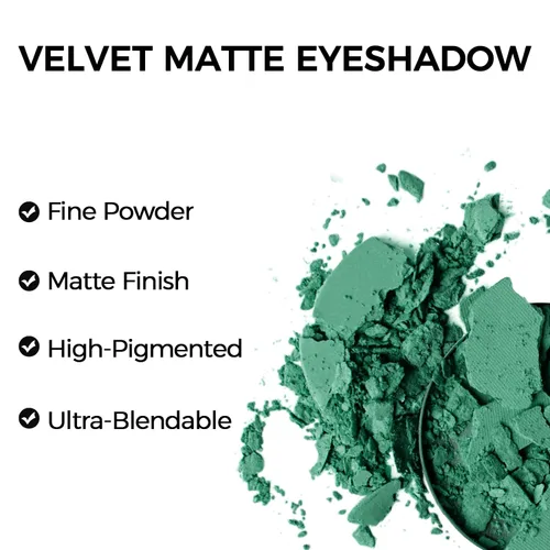 Miniatura 5 de Erinde Paleta de sombra de ojos verde mate, polvo de sombra de ojos de alta pigmentación, larga duración, ultra mezclable, color intenso 210 Flipper