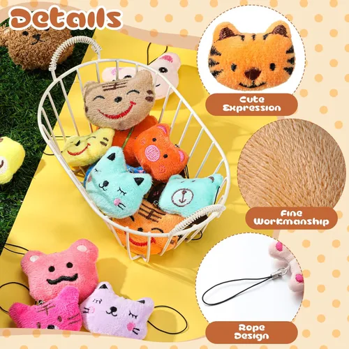 Miniatura 3 de Libima 150 piezas de mini animales de peluche de mar, animales de frutas de peluche para llavero, juego para carnaval, cumpleaños, aula, premios