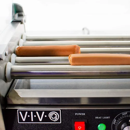 Miniatura 9 de VIVO HOTDG-V205 calentador eléctrico de 12 rodillos para parrilla de perritos calientes, acero inoxidable, comercial y doméstico, 750 W