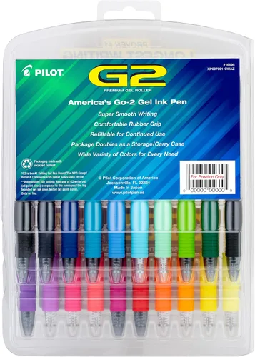 Miniatura 2 de Pilot - Bolígrafos con tinta en gel G2 de alta calidad, punta fina 0.7 mm, colores surtidos, 20