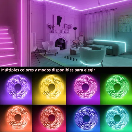 Miniatura 5 de KSIPZE Luces LED para dormitorio, tira de luces LED de 50 pies con control remoto RGB que cambia de color, sincronización de música, control