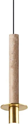 Miniatura 4 de Modern Simple Long Tube Pendant Lights, Mid Century Natural Stone Hanging Pendant Lamp with Metal Finish, 3000K Warm Light Chandelier for Dining