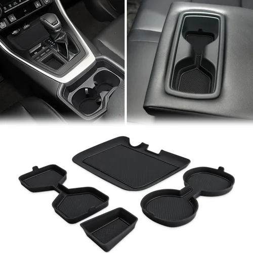 Miniatura 13 de Auovo Insertos de portavasos 3D para Toyota RAV4, accesorios 2025 2024 2023 2022 2021 2020 2019 de silicona para consola central portavasos