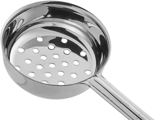 Miniatura 4 de Soro Essentials - Porcionadores perforados de acero inoxidable de 6 onzas con mango de plástico negro - Cucharas de servicio para control