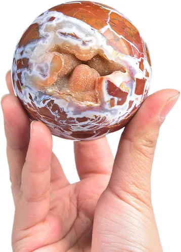 Miniatura 95 de JIC Gem Esfera de cristal de cuarzo Pietersite, bola de cristal decorativa azules y marrones dorados para meditación, decoraciones de mesa