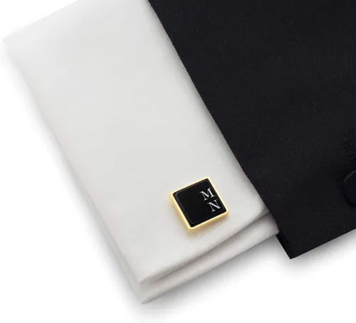 Miniatura 6 de Gemelos grabados con inicial – Gemelos dorados personalizados – Gemelos personalizados para hombres – Regalos de novio o padrinos de boda – Regalo