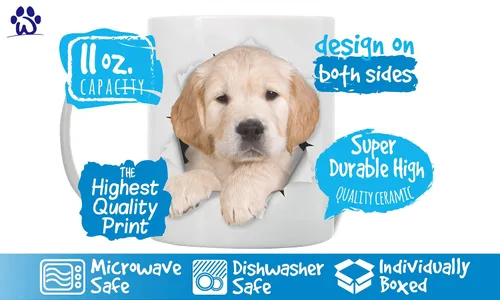 Miniatura 3 de Golden Retriever - Taza de café divertida de cerámica, regalo perfecto para amantes de los perros, taza de café Golden Retriever, gran cumpleaños