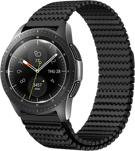 Miniatura 12 de Compatible con Galaxy Watch 1.811 in/Galaxy Watch 3 1.772 in/Gear S3 Frontier Classic Band 0.866 in Acero inoxidable malla metálica Loop Correa