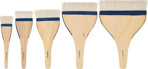 Miniatura 11 de Creative Mark Mandalay - Cepillo profesional de merluza para cabello de cabra – Brocha de pintura de 1-1/2 pulgadas de ancho con mango de paleta