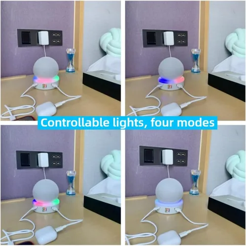Miniatura 6 de Estación de carga para Echo Dot 4ª 5ª generación, 4 modos de control táctil sincronización de música RGB LED luz multicolor, soporte de escritorio