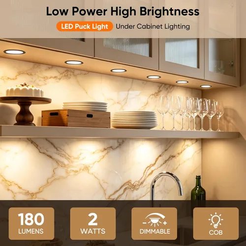 Miniatura 7 de VST Iluminación Inteligente Bajo Gabinete Compatible con Alexa y Google Home Assistant, Aplicación de Control Remoto, Montaje Empotrado o en Negro