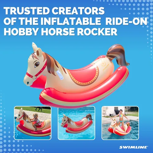 Miniatura 6 de Swimline Flotador inflable para piscina Ride-On – Flotador resistente con asas y respaldos laterales para uso en lago, playa y patio trasero