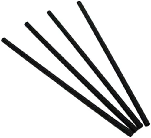 MarketPro - Pajita gigante sin envolver, color negro, 7.75 pulgadas de longitud total, 5000/caja