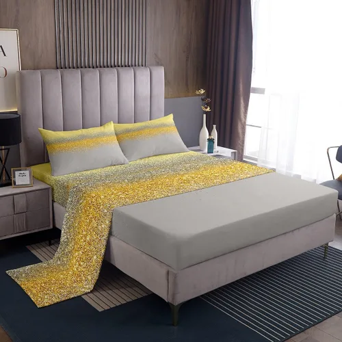 Miniatura 8 de Manfei Juego de sábanas con purpurina tamaño individual, juego de ropa de cama negro y gris para decoración de habitación de niños, niñas