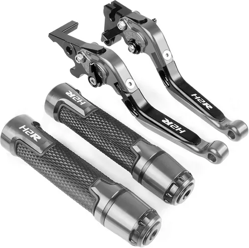 Miniatura 10 de Para Kawasaki H2 H2R 2015-2016 Palanca de freno de embrague de motocicleta aluminio extensible ajustable palancas plegables empuñaduras H2R logotipo