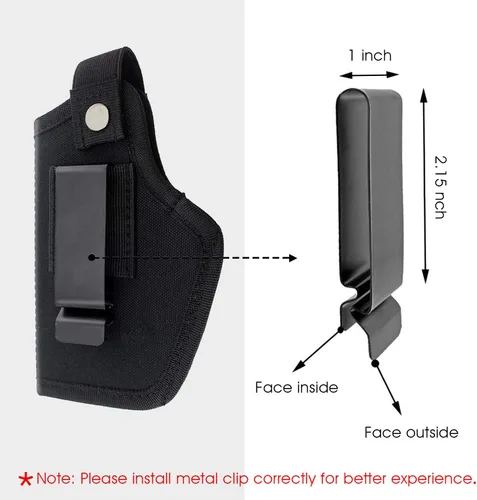 Miniatura 5 de Paquete de 2 fundas mejoradas para pistola de transporte oculto para hombres y mujeres, funda universal IWB OWB para mano derecha/izquierda