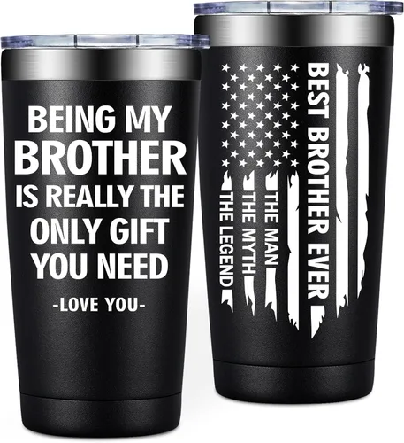 Miniatura 10 de SpenMeta Regalos para hermano – Regalos para hermano de hermana – Regalos de cumpleaños para adultos de los mejores hermanos – Vaso de 20 onzas