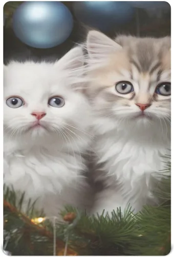 Miniatura 2 de Sábanas bajeras para cuna, diseño de gatitos con árbol de Navidad, para niño y niña, para colchón de niños pequeños, sábana de juego 21216555