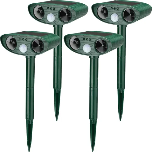 Repelente ultrasónico de animales para exteriores, repelente ultrasónico, disuasorio de animales con sensor de movimiento, impermeable, disuasorio,