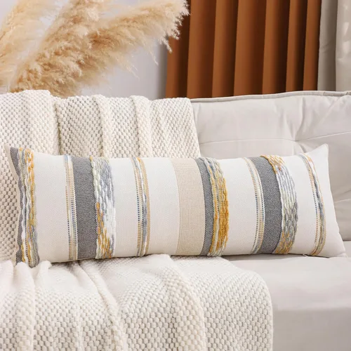 Miniatura 11 de Juego de 2 fundas de almohada bohemias de 18 x 18 pulgadas, fundas de almohada decorativas de felpilla con patrón de granja para decoración del hogar