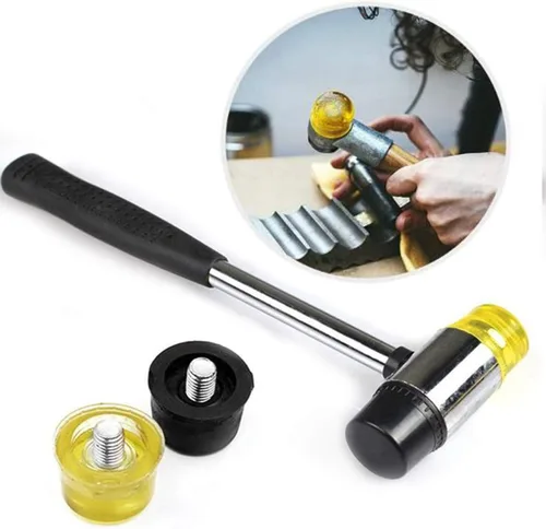 Miniatura 6 de Mazo de goma que no deja marcas, martillo de acero con mango de goma antideslizante para proyectos de bricolaje, manualidades, carpintería e