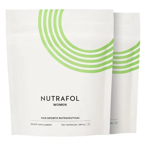 Nutrafol Suplementos para el crecimiento del cabello para mujeres, de 18 a 44 años, clínicamente probados para cabello visiblemente más grueso y