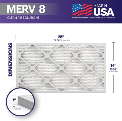 Miniatura 2 de BNX TruFilter - Filtro de aire 14 x 25 x 1 MERV 8, electrostático plisado para defensa contra polvo y mascotas, para aire acondicionado, HVAC