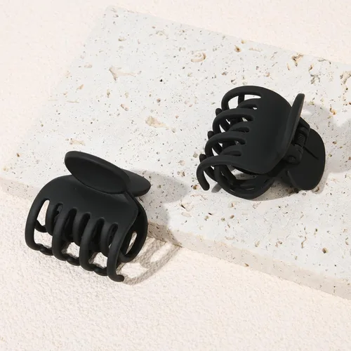 Miniatura 8 de DEEKA Pinzas para Cabello Pinzas de Garra Pequeñas para Cabello Fino y Corto Paquete de 4 Doble Fila de Dientes 1.6" Medianas Mate Accesorios Negro