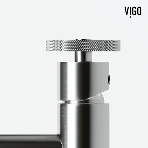 Miniatura 7 de VIGO Cass - Grifo de baño de un solo orificio de 8 pulgadas de alto en níquel cepillado VG01046BN