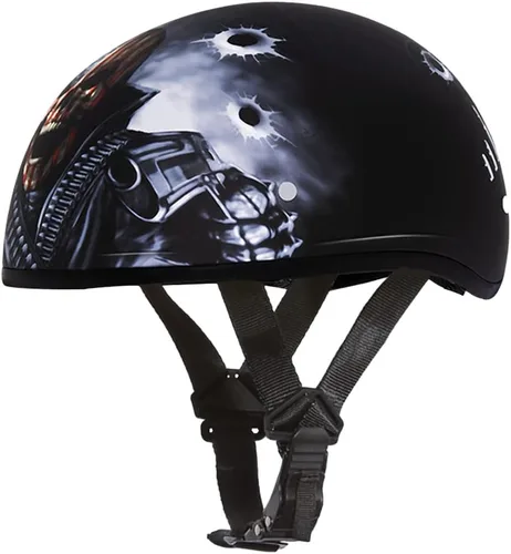 Miniatura 2 de Daytona Helmets - Medio casco de motocicleta con diseño de calavera y huesos cruzados – Aprobado DOT [Gráficos]