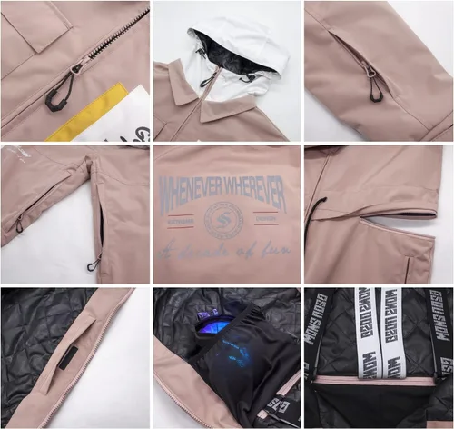 Miniatura 5 de IMPHUT Traje de esquí de una pieza para mujer, impermeable, resistente al viento, traje de nieve aislado para deportes de nieve