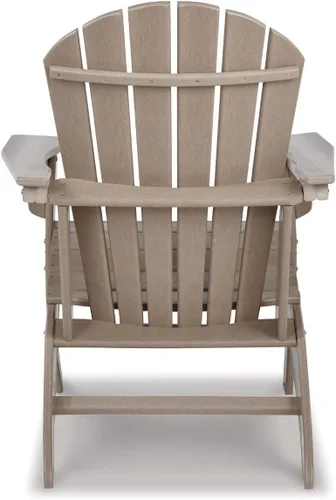 Miniatura 6 de Diseño de autor por Ashley - Silla para patio exterior Sundown Treasure Adirondack de HDPE, color marrón claro