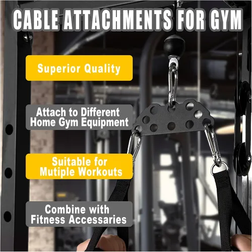 Miniatura 5 de Barra de Dominadas LAT de Agarre Múltiple para Gimnasio en Casa, Placa Separadora Accesorios de Dominadas LAT para Sistema de Poleas Máquina
