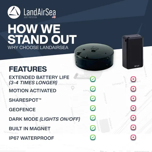 Miniatura 4 de LandAirSea Rastreador GPS Overdrive: batería de larga duración, magnético e impermeable. Rastreador GPS comercial para vehículos, remolques, equipos