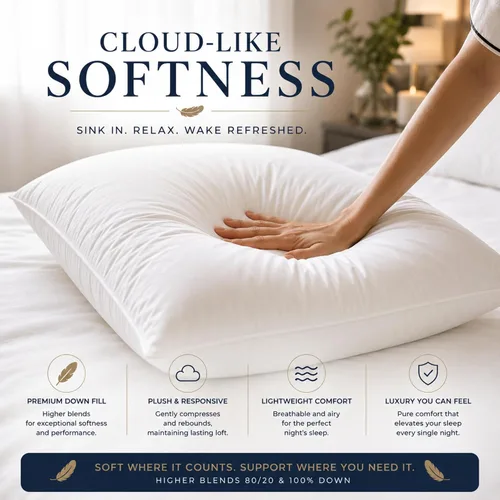 Miniatura 6 de East Coast Bedding Bulk Mezcla de Plumón de Ganso y Plumas 80/20 - Blanco - Relleno de Calidad Premium para Almohadas, Cama, Manta, Sofá, Almohada