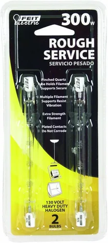Miniatura 2 de Feit Electric Paquete de 2 bombillas halógenas de servicio tosco regulables T3 de 300 vatios blanco cálido (BPQ300T3/CL/RS/2/CAN)
